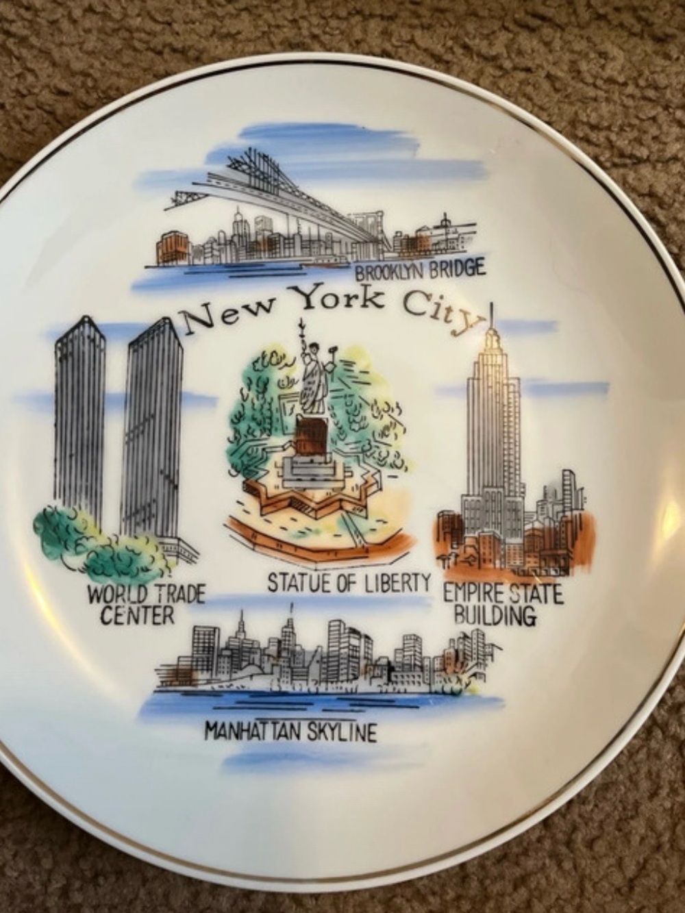 Vintage New York City decor plate